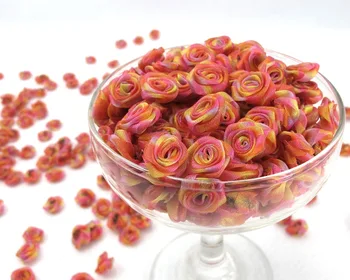 100 Gabali Šifona Rožu Ziedu Pumpuri|Ombre Krāsu Un Ziedu Aplikācijas|Auduma Ziedu|Baby Doll|Laivas Priekšgala|Piederumi